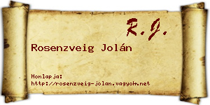 Rosenzveig Jolán névjegykártya